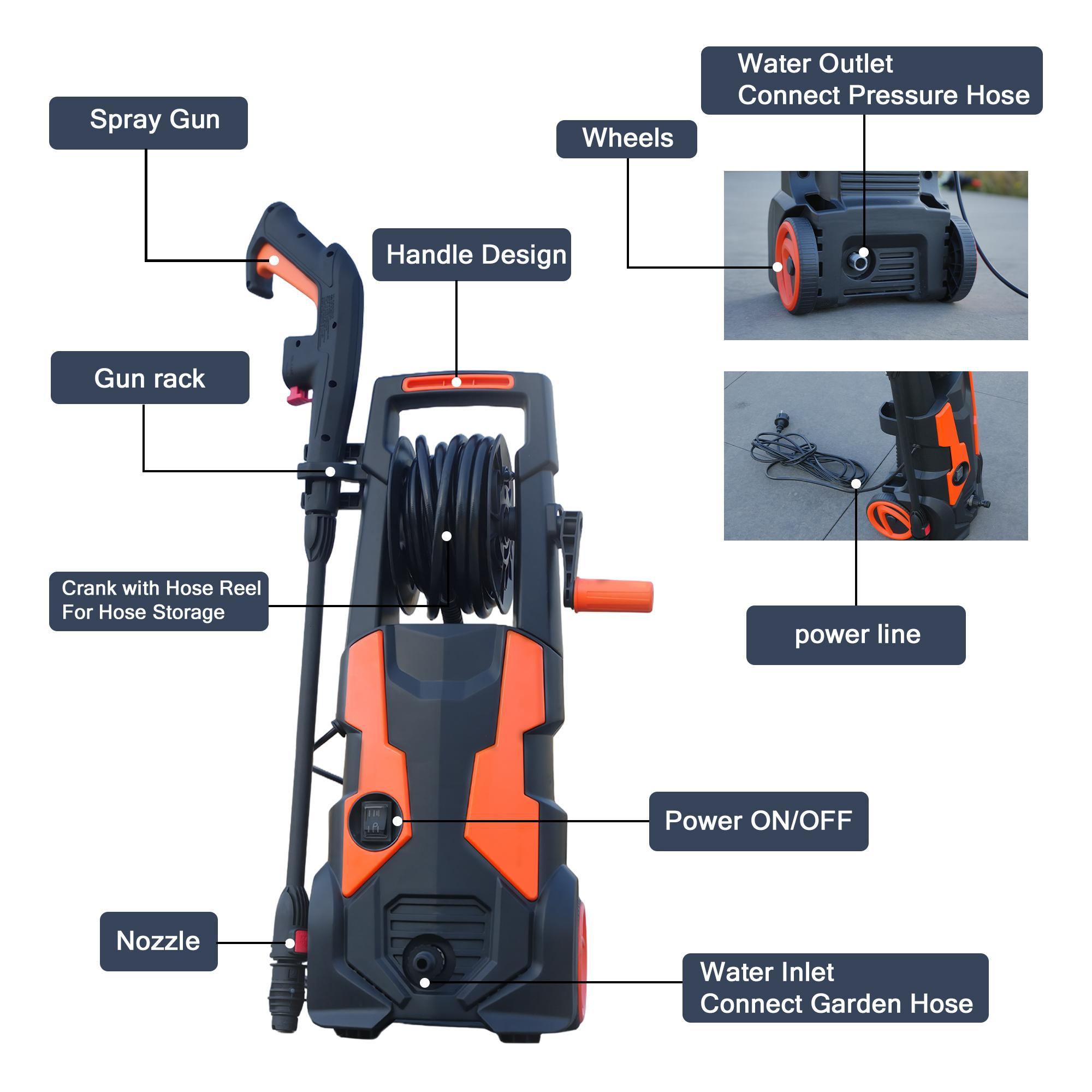 High - performance High - pressure Cleaner For Cars And Building Facades - Powerful Motor, Versatile Accessories, Environmentally Friendly Design - 5 - cjdropshipping