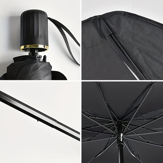 UPF50 - Sunshade - UPF50 - Compact Roll - Up Sunshade For Front Window - Heat Insulation And UV Protection, Easy - to - Use Auto Interior Accessory, Fits Most Vehicles, Sun Protection Curtain, Sleek Black Umb - 5 - cjdropshipping