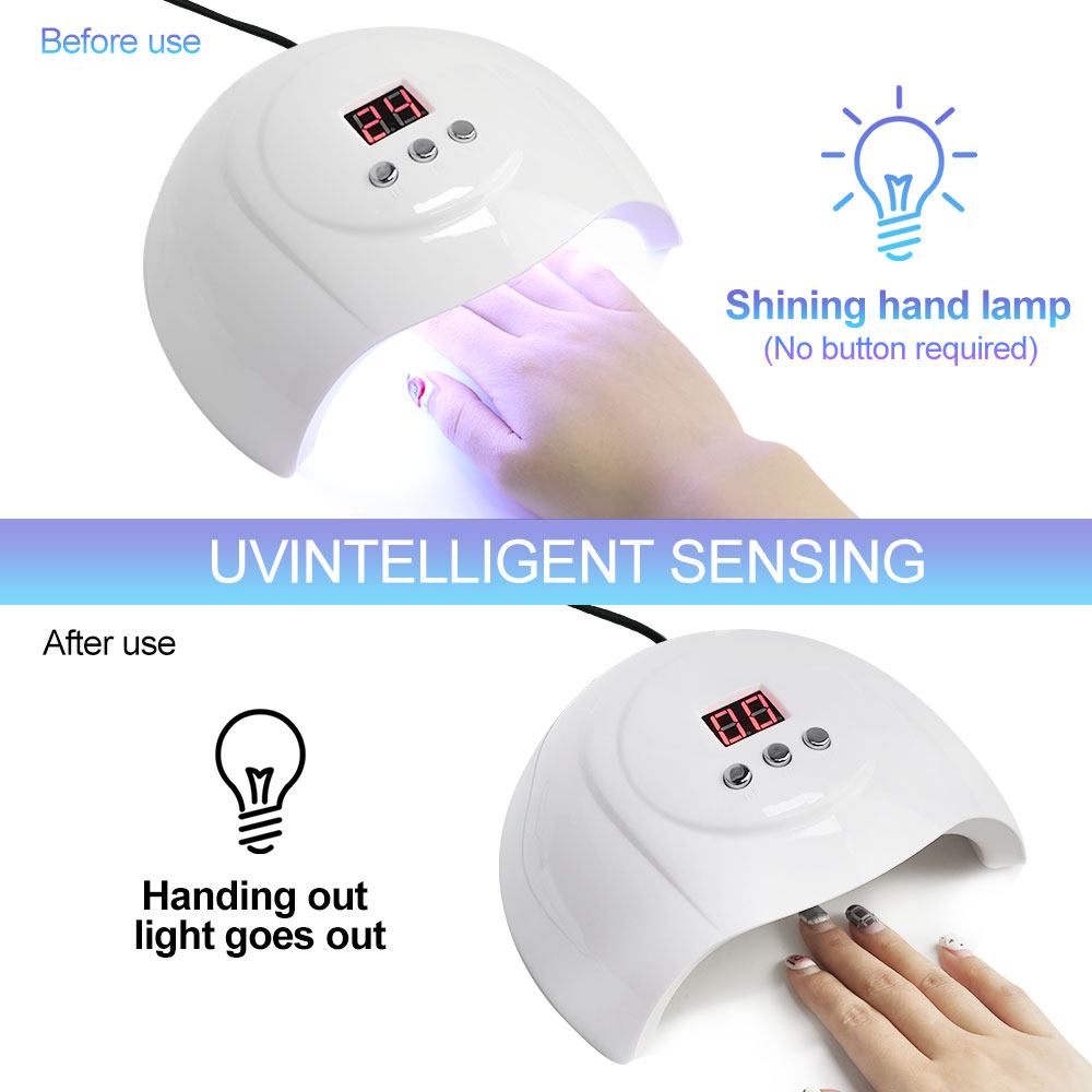 UV LED Nail Lamp Professional Nail Dryer For Gel Polish Led Lamp For Gel Nails 3 Timers White - 5 - CJ
