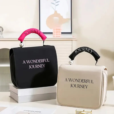 Women'S Pearl Portable Cosmetic Bag, Business Travel Hook Cosmetic Bag, Cosmetic Bag Large Capacity, Toilet Bag With Hook, Suitable For Toiletries, Cosmetics, Brushes And Other Items - 5 - CJ