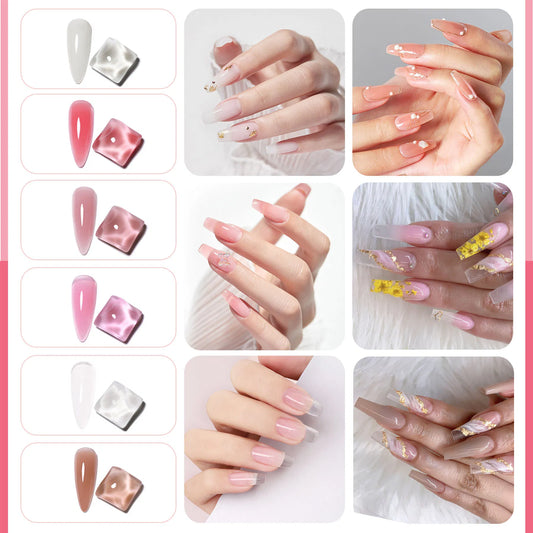 Poly Gel Nail Kit Poly Nail Gel Kit With UV Lamp For Beginners With Anything With Gel Extension Nail Kit With Slip Solution - 5.0 - CJ