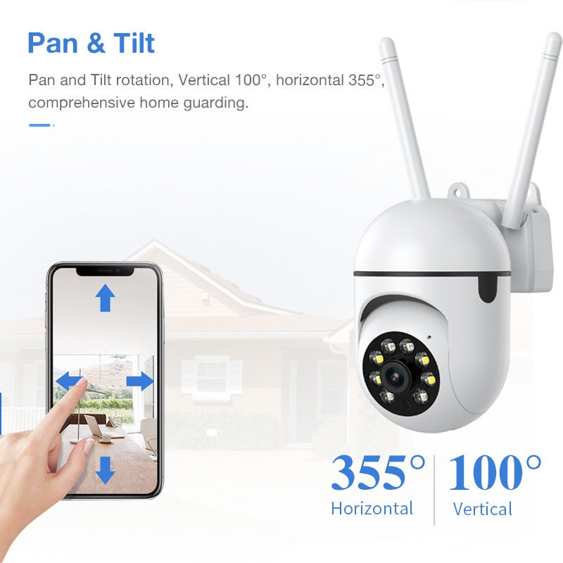 1080P Outdoor Wired WiFi PTZ Security Camera, 2.4G&5GWiFi, Auto Tracking, 2 Way Audio, Spot Night Vision, SD Card & Cloud Storage - 5 - CJ