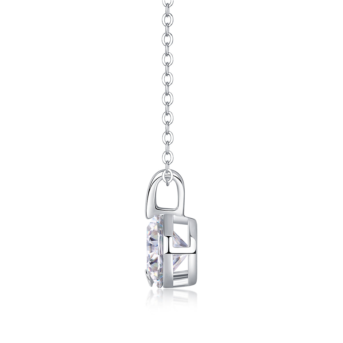 1Diamond Sparkle V - chain Luxury Fashion Diamond Pendant Necklace Set With Mosan Diamond Silver Ornaments Prohibit TikTok sales - 5 - CJ