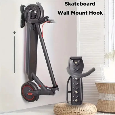 Wall - Mounted Storage Hook For Bikes And Scooters, Movable Garage Rack With 50 Lbs Capacity, Suitable For Mi Electric Scooter M365/PRO And Balance Scooter Nine ES1 ES2 - Black Metal - 5 - CJ