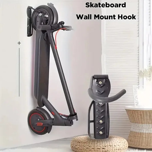 Wall - Mounted Storage Hook For Bikes And Scooters, Movable Garage Rack With 50 Lbs Capacity, Suitable For Mi Electric Scooter M365/PRO And Balance Scooter Nine ES1 ES2 - Black Metal - 5 - CJ
