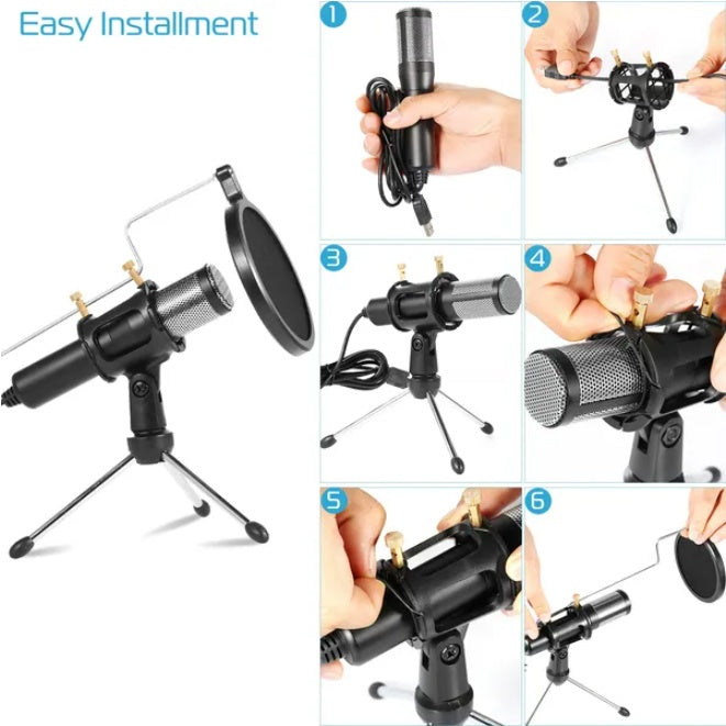 Professional Condenser Microphone With 180 Degree Tripod Popular Filter - 5 - CJ