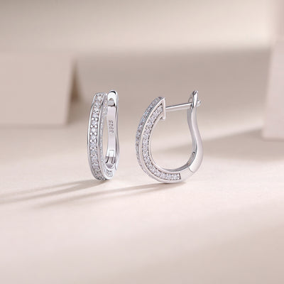 1Highlight - S925 Moissanite Sterling Silver Earrings With Platinum - plated Stud Earrings, Fashionable, Trendy And Affordable Diamond Jewelry Prohibit Tk Sales - 5 - cjdropshipping