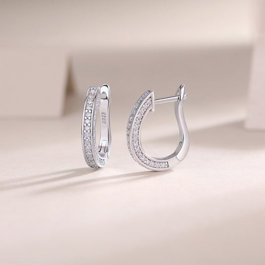 1Highlight - S925 Moissanite Sterling Silver Earrings With Platinum - plated Stud Earrings, Fashionable, Trendy And Affordable Diamond Jewelry Prohibit Tk Sales - 5 - cjdropshipping