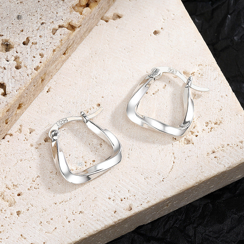 S925 Sterling Silver Geometric Earrings Temperament Advanced Atmosphere Earrings - 4 - CJ