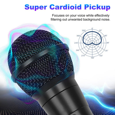 1Pc Handheld Wired Microphone Cardioid Dynamic Vocal Mic With On Off Button 13ft Cable 6.35 Mm Jack For Speaker Karaoke Ampilifier Mixer Professional Studio Live Performance - 5 - CJ
