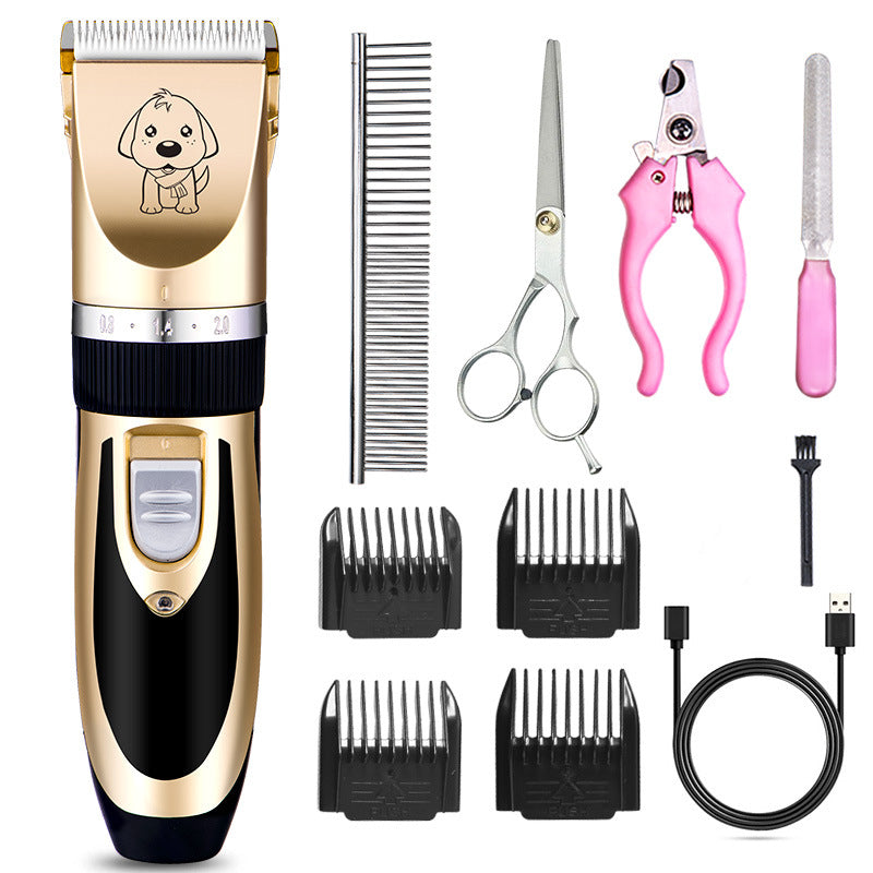 Rechargeable Cat Hair Clipper Pet Electrical Hair Cutter Lady Shaver - 0 - CJ - A88 Gold Split 4piece Set - USB - CJGY205551245SH