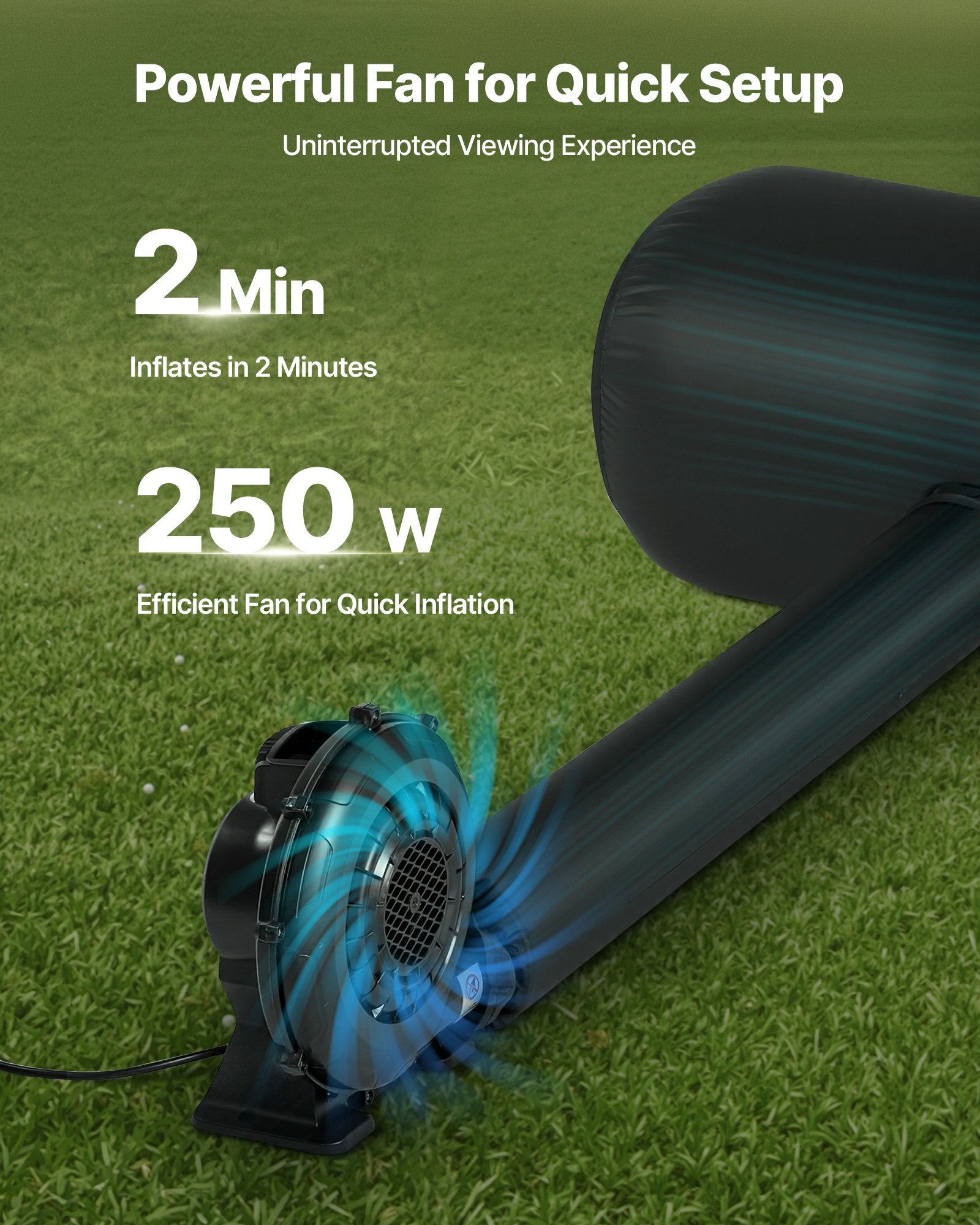 20FT Inflatable Projector Screen, Inflatable Movie Screen Outdoor With 250W Air Blower Projector Screen Oxford Fabric Material Blow Up Screen For Outdoor Backyard, Home Theater, Theme Party - 5 - CJ