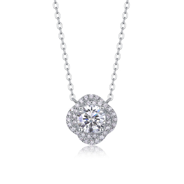1Lucky Flower - A Fashionable And Luxurious Diamond Jewelry Pendant Set With 1 - carat Moissanite S925 Sterling Silver And Platinum Plating Prohibit TikTok sales - 5 - CJ
