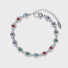 Rainbow Zirconium Dice Bracelet Women S925 Sterling Silver Vintage Fashion Four Sided Diamond - 4 - CJ