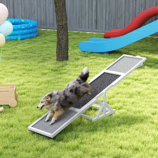 Wooden Dog Agility Seesaw For Training And Exercise, Weather Resistant, 83 L X 16 W X 14 H Inch - 5 - CJ