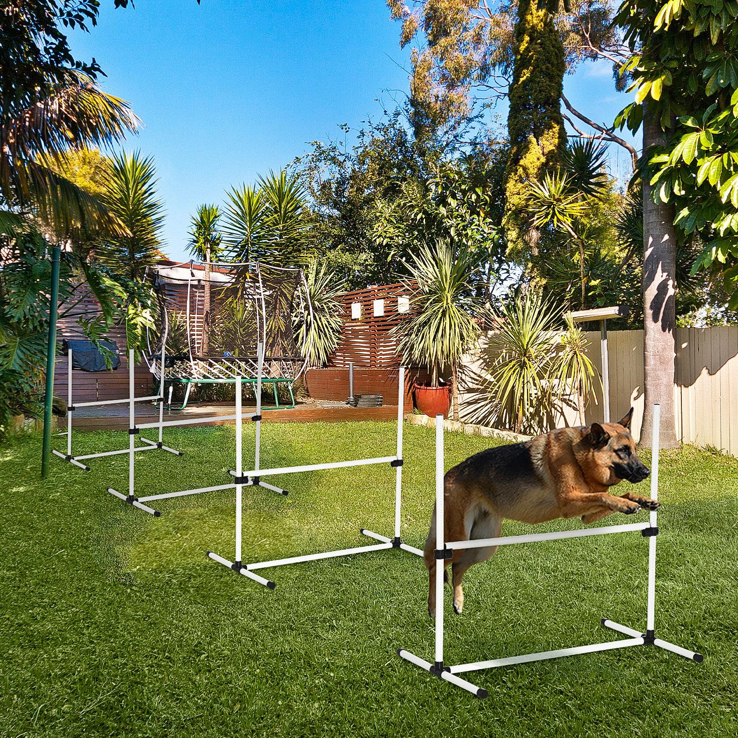 4 - piece Dog Agility Training Equipment With Height - adjustable Jumping Poles - 5 - CJ