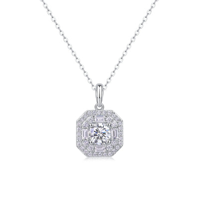 1Small Square Bag - A Fashionable And Luxurious Diamond Jewelry Piece Set With 1 - carat Moissan Diamond S925 Sterling Silver And Platinum - plated Pendant Prohibit TikTok sales - 5 - CJ