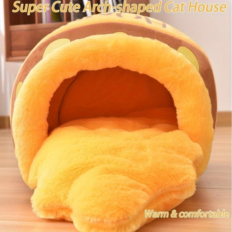 Honey Pot Cat Cave Bed For Indoor Cats - Machine Washable Removable Cushion, Cozy Pet Nest With Thick Sponge, Christmas Gift For Cat Lovers, Small Breeds & Puppy Bed Accessories