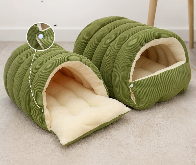 Removable And Washable Closed Cat House Winter Warm Pet Sleeping Nest - 0 - CJ