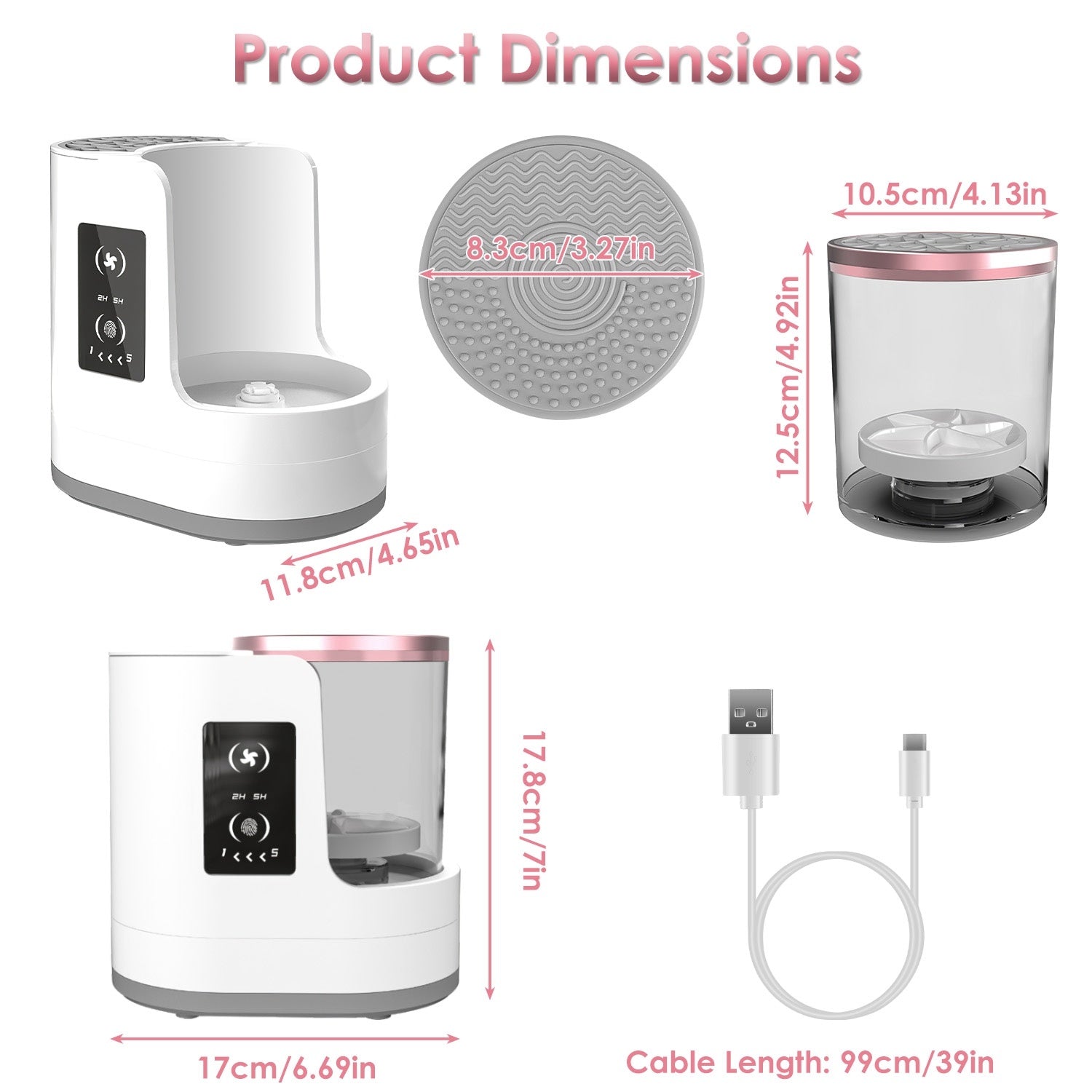 4 In 1 Electric Makeup Brush Cleaner USB Powered Automatic Brush Blender Machine With Timer Digital Display Cleaning Drying UV Disinfection Brush Storage For All Types Of Brushes