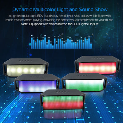 1Pc LED Wireless Speaker Dynamic Multicolor Hands - free FM Radio USB MMC Reading Aux In For Party Camping Travel - 5 - CJ