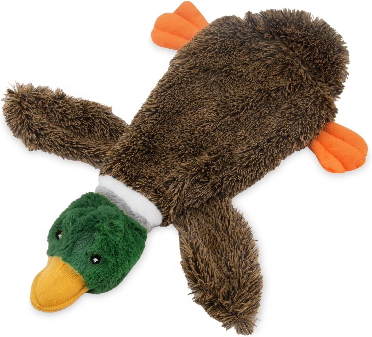 Best Pet Supplies 2 - in - 1 Stuffless Squeaky Dog Toys With Soft, Durable Fabric For Small, Medium, And Large Pets, No Stuffing For Indoor Play, Supports Active Biting And Play - 1Wild Duck - 4 - CJ