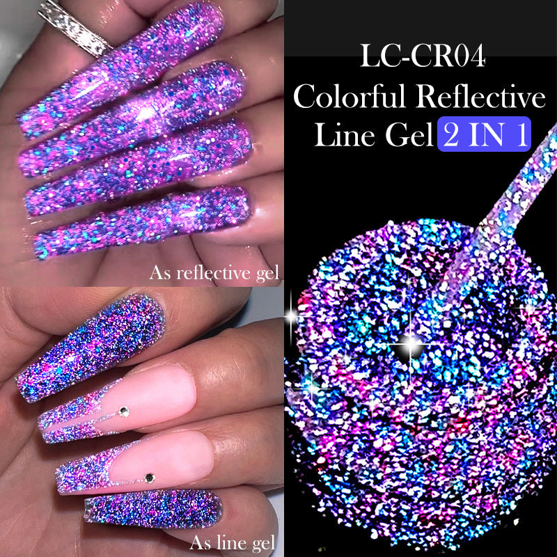 Nail Gel With A Glittery Brushed Finish And Reflective Sequins - 0 - CJ
