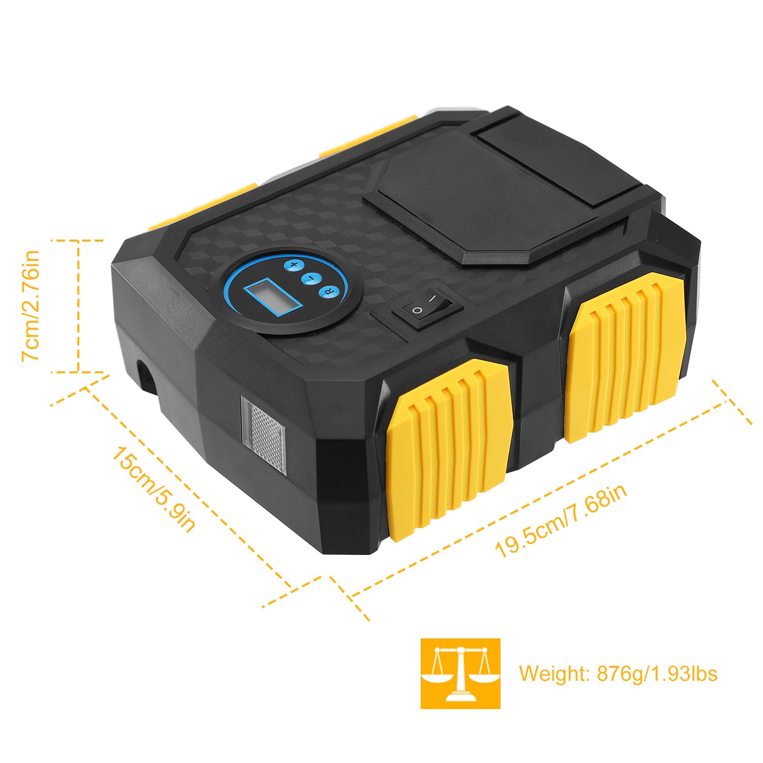 Tire Inflator 12V DC 120W 150PSI With LCD Electric Air Compressor 25L Per Min Large Air Flow - 5 - CJ