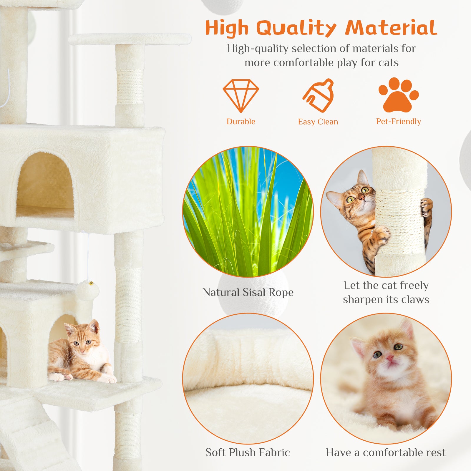 Multi Functional Cat Treehouse Cat Climbing Frame - 5 - CJ