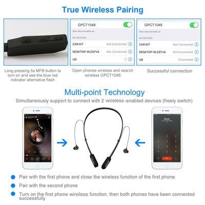 Black - Red Color Options - 1Pc Wireless Neckband Headphones V4.2 Sweat - proof Sport Headsets Earbuds In - Ear Magnetic Neckbands Stereo Earphone Deep Bass Earphone With Mic 15Hrs Work Running Hiking - 5 - CJ