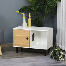 Wooden Cat House with Soft Cushion, Decorative Kitten Condo Side Table, Elevated Pet House with Storage Space - 5 - CJ