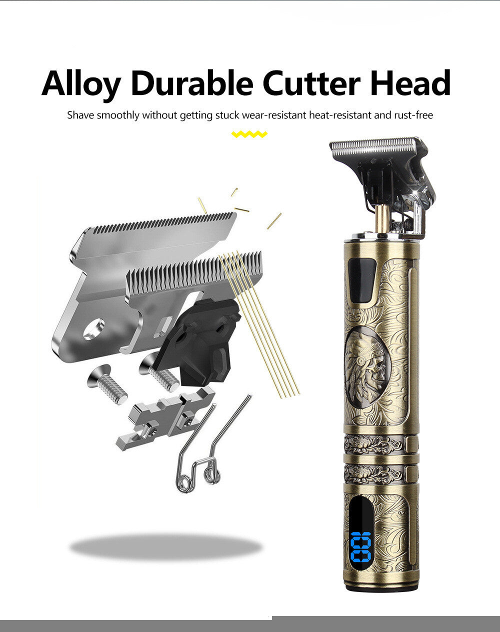 Beard Trimmer Hair Clippers Men's Shaver Cordless Hair Cutting Kit Barber Shaving Machine USB Rechargeable - 5 - CJ