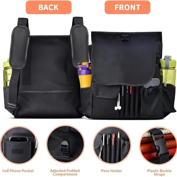 Car Front Seat Organiser Bag [Updated ] Dedicated Tablet And Laptop Storage Stable Side Strap Soft Adjustable Shoulder Strap And Hardened Strap Buckle Your Office Away From The Office - 5 - CJ
