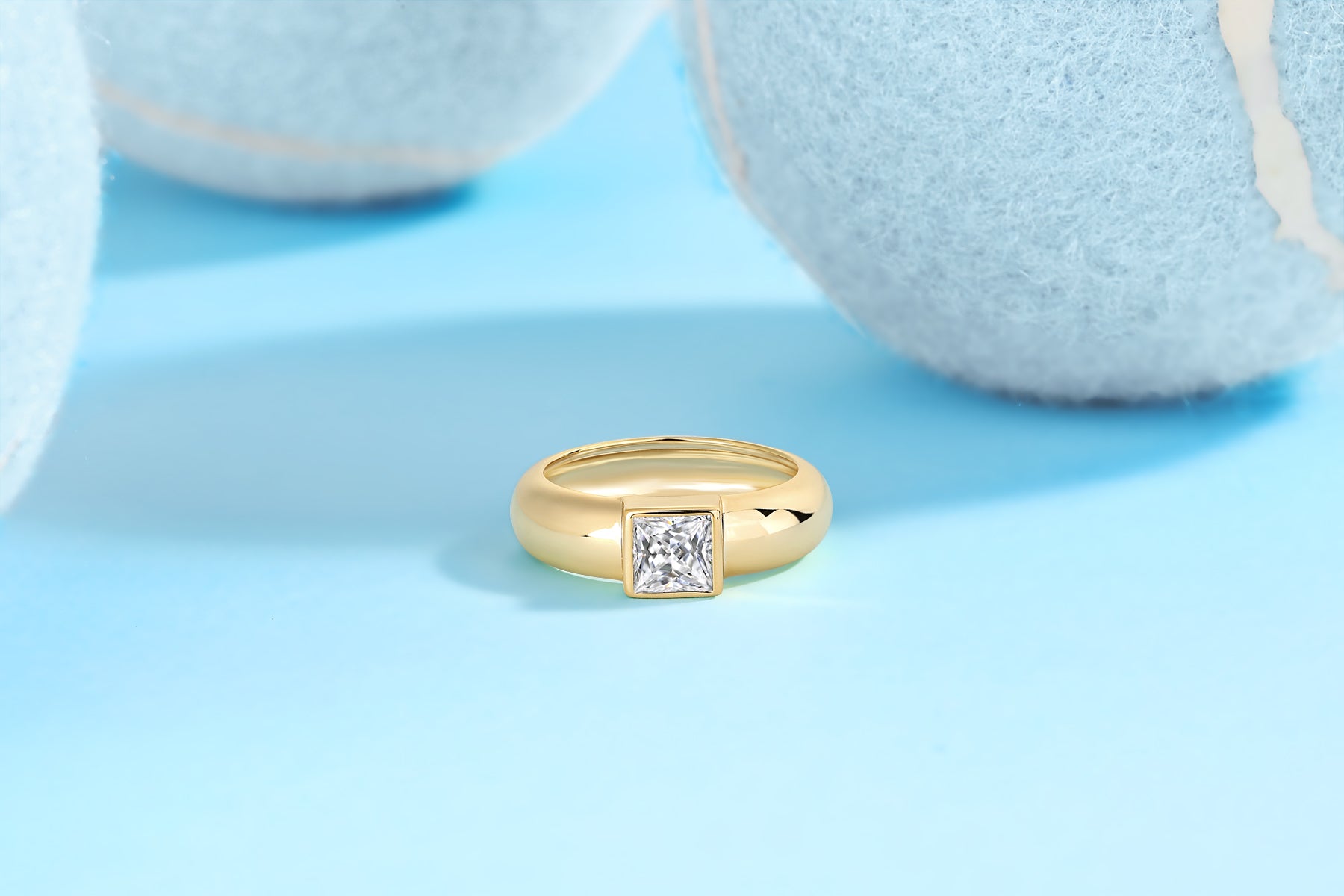 1Square Diamond Ring Wedding Ring Luxury Fashion Set Moissanite Silver Ring Prohibit Tk Sales - 5 - CJ