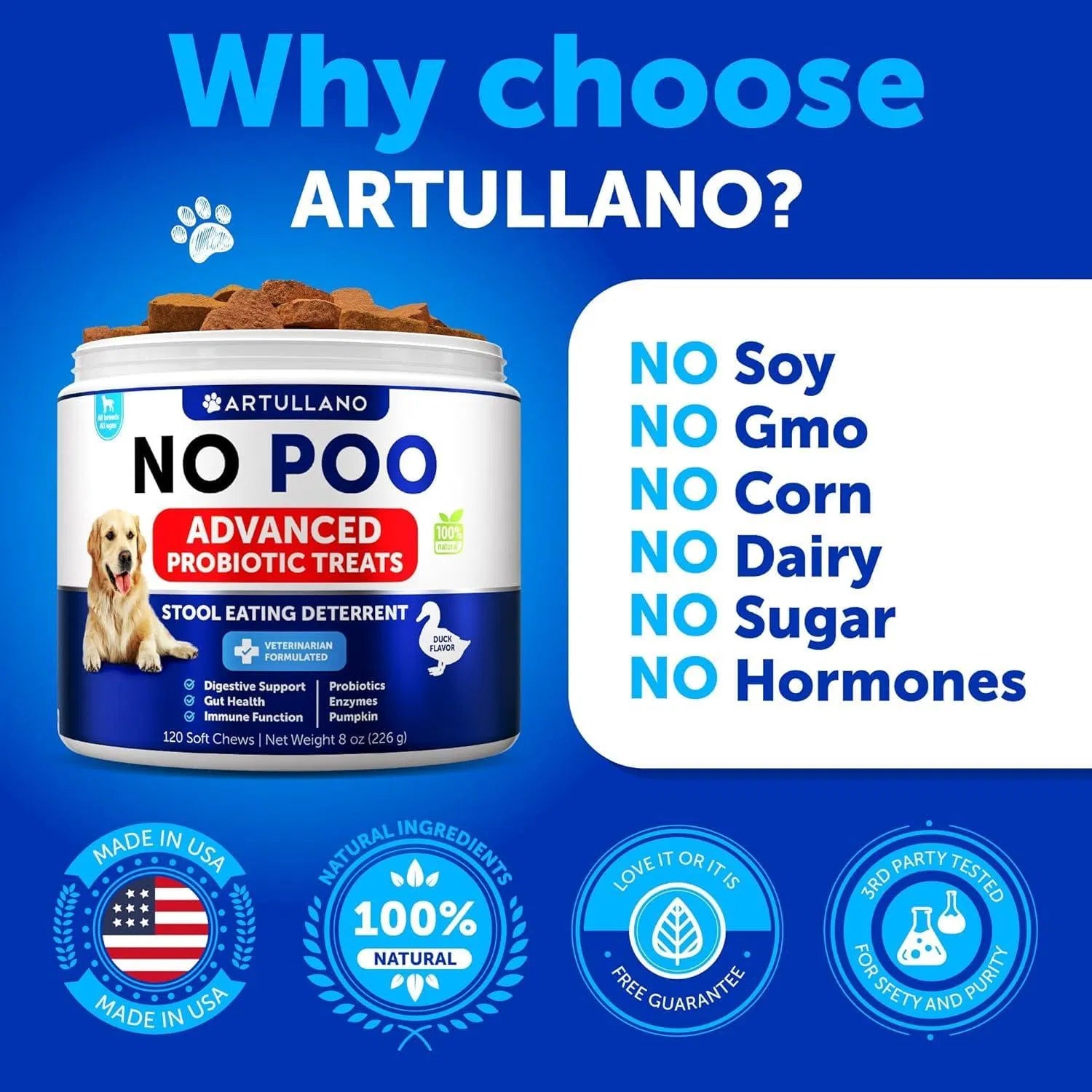 No Poo Chews For Dogs Puppy Coprophagia Stool Eating Deterrent Prevent Dog From Eating Poop Stop Eating Poop Treats With Probiotics & Enzymes Immune Digestive Gut Health Support Supplement - 5 - CJ