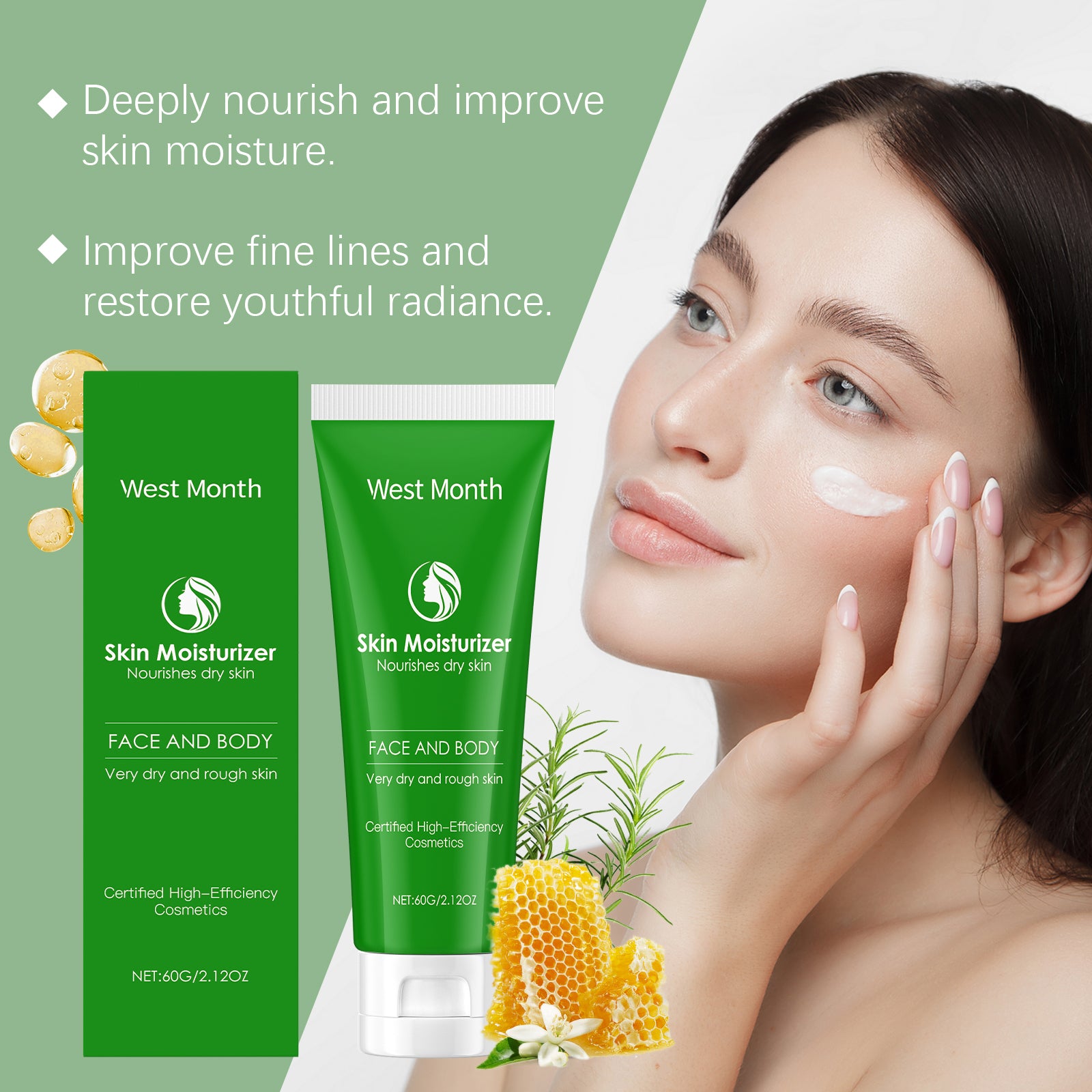 West&Month Moisturizing Moisturizer Gentle Moisturizing Facial Skin Repair Dry Moisturizing Moisturizing Face Cream - 5 - CJ