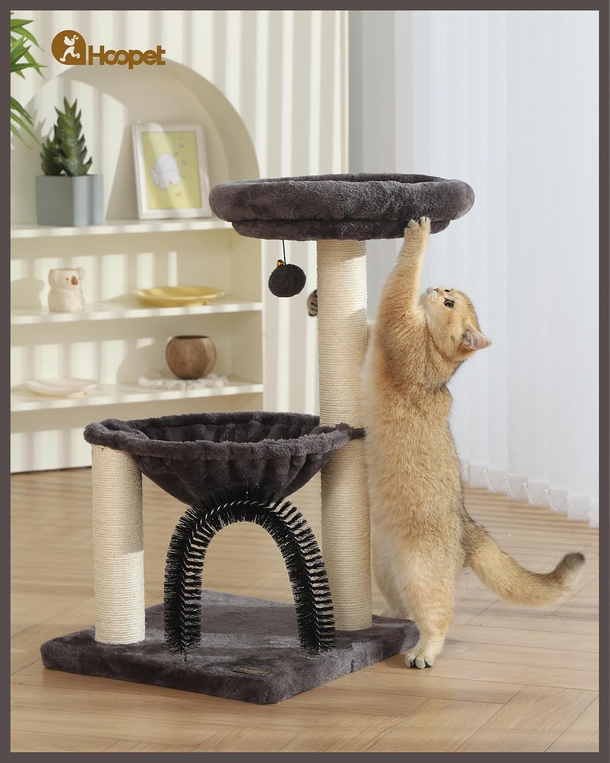 27.8inch Tall Cat Tree Tower For Indoor Cats  Multi-Level Cat Furniture With Sisal Scratching Posts, Plush Perches & Hanging Toys Large Durable Cat Tower, Perfect Gift For Cat Lovers