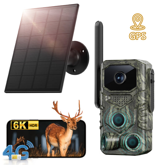 4G GPS Hunting Outdoor Trail Camera Wide Angle 4MP Camouflage Wildlife Deer Monitoring Solar Hunt Camera - 5 - CJ