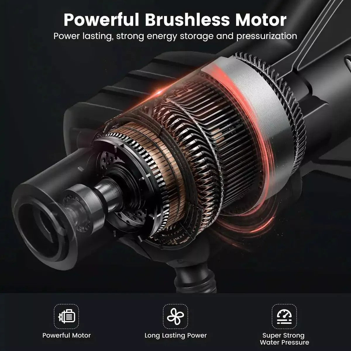 Portable Cordless Car Pressure Washer Water High Jet Wash Cleaner Gun And 2 Battery - 5 - cjdropshipping