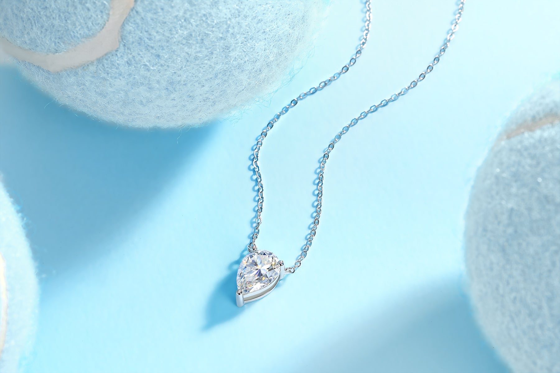 1Water Drop - Fashionable Jewelry Pendant Set With Moissanite S925 Sterling Silver And Platinum - plated Diamond, Moissanite Silver Jewelry Prohibit TikTok sales - 5 - cj