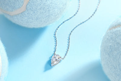 1Water Drop - Fashionable Jewelry Pendant Set With Moissanite S925 Sterling Silver And Platinum - plated Diamond, Moissanite Silver Jewelry Prohibit TikTok sales - 5 - cj