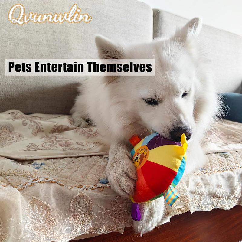Plush Pet Dog Flying Discs Chew Toys, InteractiveTug Of War Dog Toys With Bells Inside,TurntablePattern Washable Bite - Resistant Pet Toys ForDogs - 5 - CJ