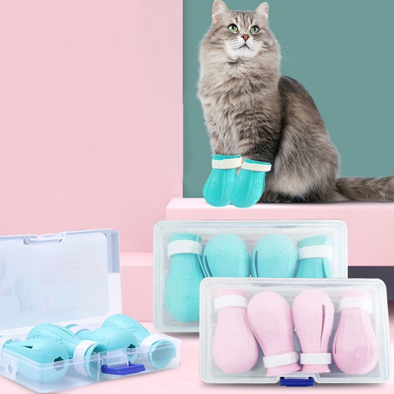 Adjustable Cat Foot Claw Cover Anti - Scratch Prickly Nail Glove Cat Boots For Cats Only, Anti - Scratch Cat Feet Claw Covers Adjustable Prickly Anti - Off Shoes Nail Glove - 5 - CJ