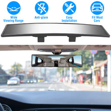 Car Rearview Mirror 11.4in Interior Clip - on Curve Convex Panoramic Anti - glare Rear View Mirrors With Wide Viewing Range For Cars SUVs Trucks Vehicles - 5 - cjdropshipping