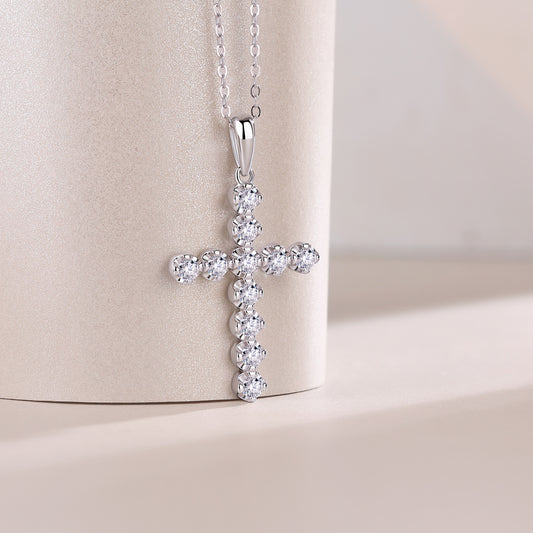 1Entrust Luxury Fashion Diamond Pendant Necklace Set With Mosan Diamond Silver Ornaments Prohibit TikTok sales - 5 - CJ