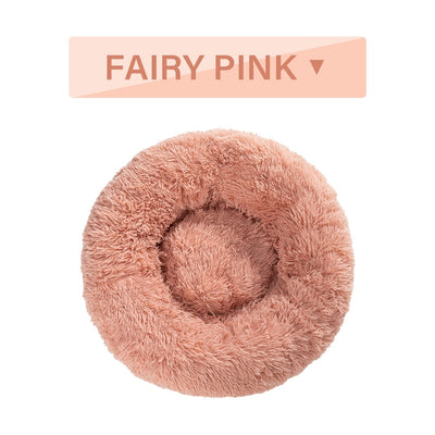 Fluffy Donut Dog Bed  Warm Soft Long Plush Pet Cushion Dog House Cat  Bed Washable Pet Sofa Mat Calming Samll Large Dog Beds - 4 - CJ