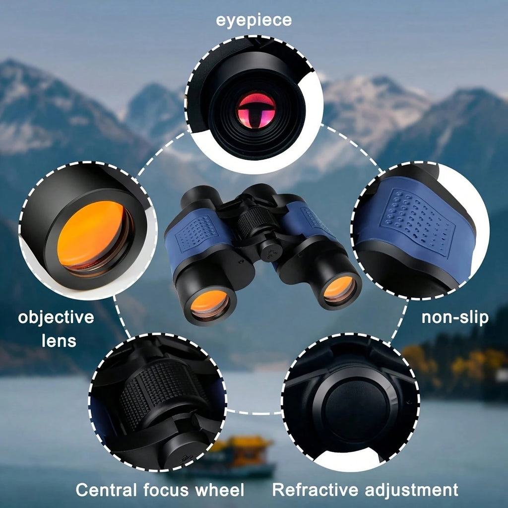 1PC Binoculars 60x60 Binoculars With Night Vision, Binoculars High-Powered Telescope Coordinate Hig