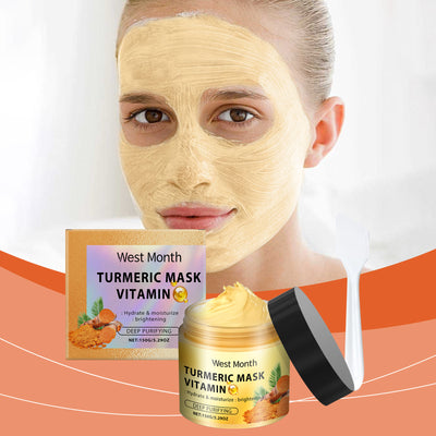 West&Month Vitamin C Turmeric Mud Mask Facial Cleansing, Hydrating, Moisturizing And Firming Skin Smear Vitamin C Mud Mask - 5 - CJ