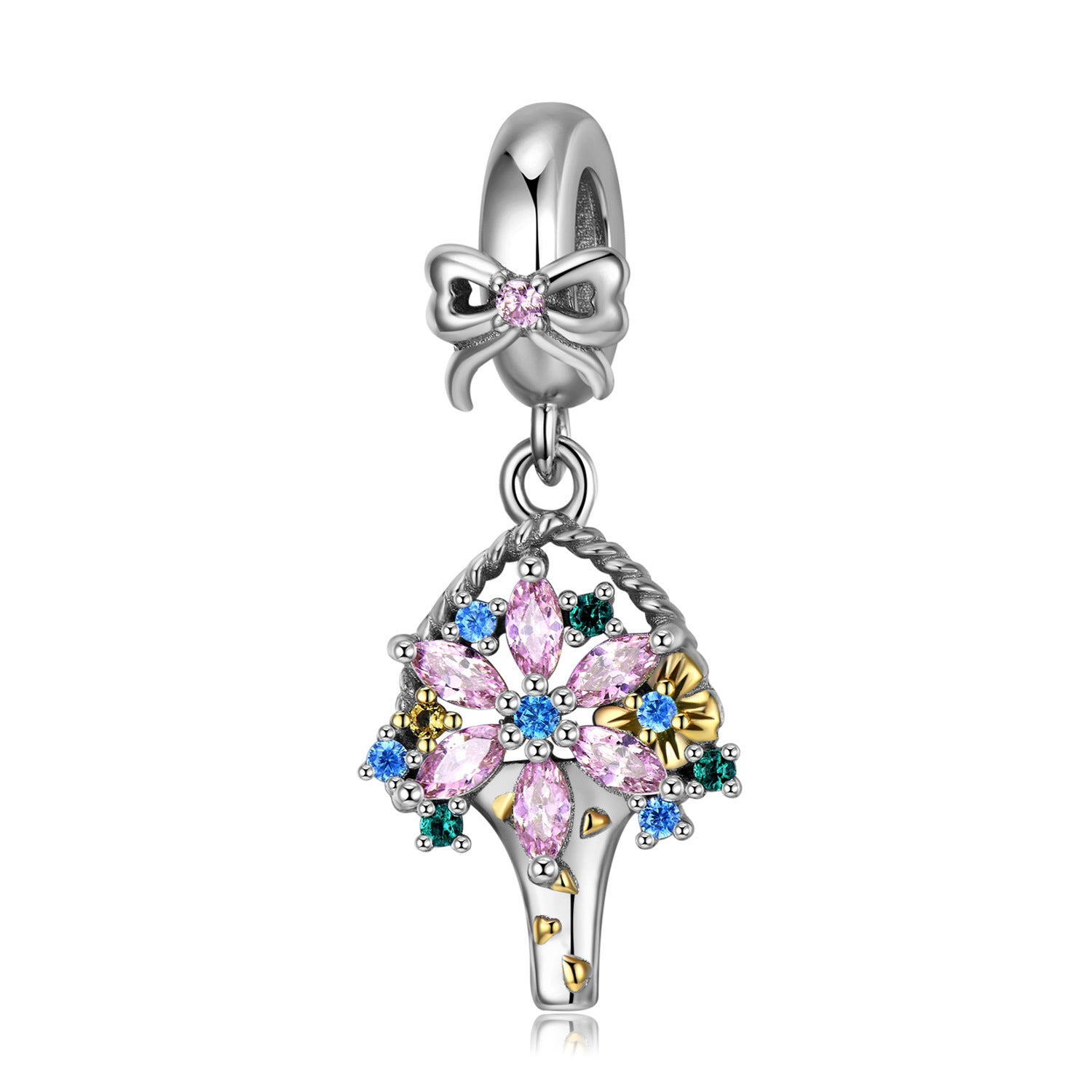 Warm Bouquet Pendant 925 Sterling Silver Pendant Mother's Day Diy Accessories - 4 - https://x.com/titan_prim62775J