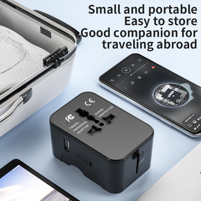 Travel Adapter Worldwide All In One International Power Adapter Universal Adapter Plug With 2.1A Dual USB Charging Ports For Asia Europe UK AUS And USA - 5 - CJ